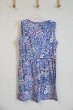 Talbots Blue Pink & Mint Green Patterned Dress | L