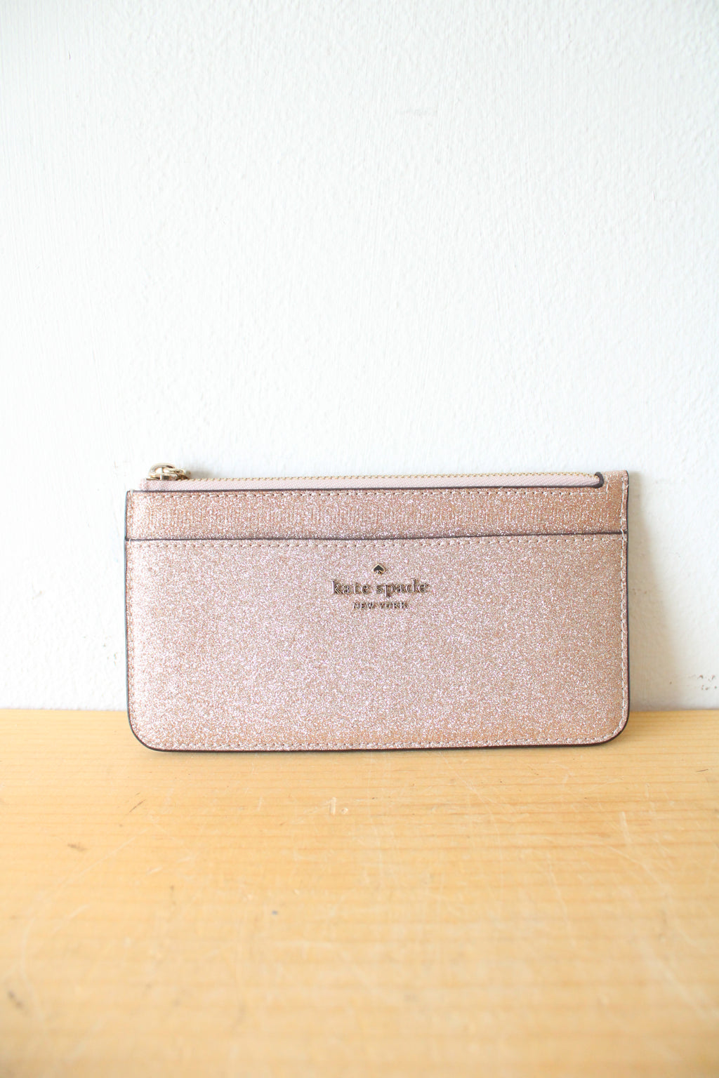 Kate Spade Rose Pink Glitter Cardholder