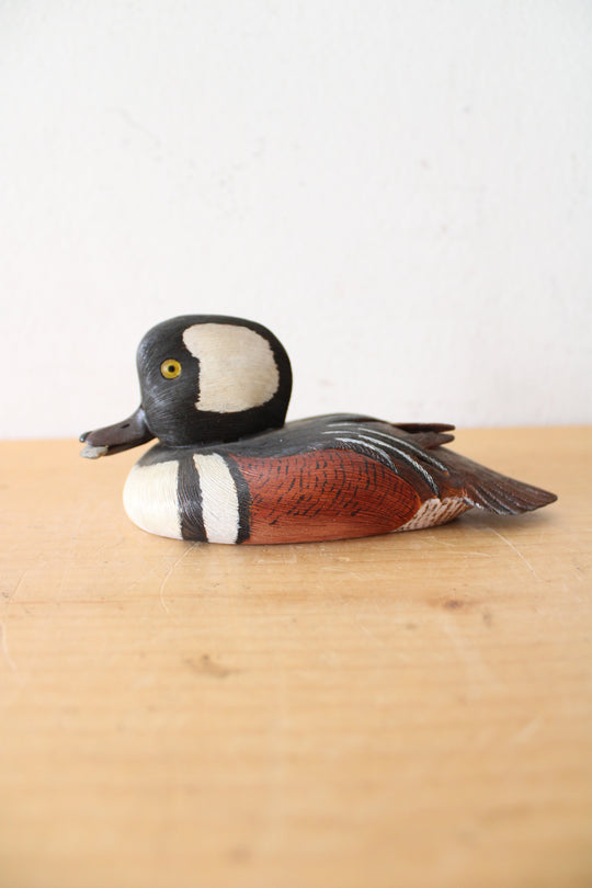 Bill Hickson Hand Painted Merganser Duck Wooden Figurine