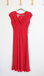 NEW Jones New York Red Silk Cap Sleeve Dress | 10