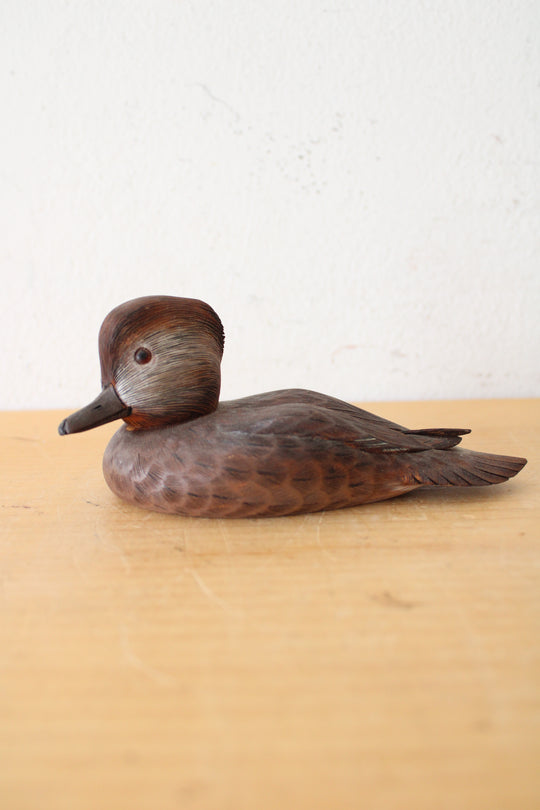 Bill Hickson Hand Painted Wooden Duck Figurine