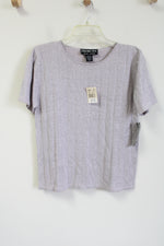 NEW Distinctive New York Pale Purple Shimmer Knit Silk Top | M