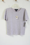 NEW Distinctive New York Pale Purple Shimmer Knit Silk Top | M