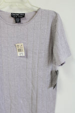 NEW Distinctive New York Pale Purple Shimmer Knit Silk Top | M