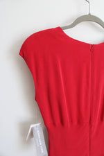 NEW Jones New York Red Silk Cap Sleeve Dress | 10