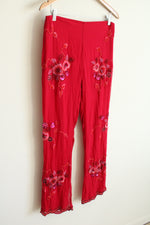 Emma Black Red Silk Beaded Vintage Pants | 8