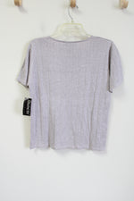 NEW Distinctive New York Pale Purple Shimmer Knit Silk Top | M