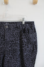 Style & Co. Gray Leopard Print Curvy Skinny Leg Jeans | 16