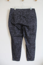 Style & Co. Gray Leopard Print Curvy Skinny Leg Jeans | 16