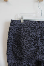 Style & Co. Gray Leopard Print Curvy Skinny Leg Jeans | 16