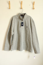 NEW Izod Gray Fleece Lined Quarter Zip Pullover | XXL