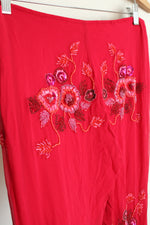 Emma Black Red Silk Beaded Vintage Pants | 8