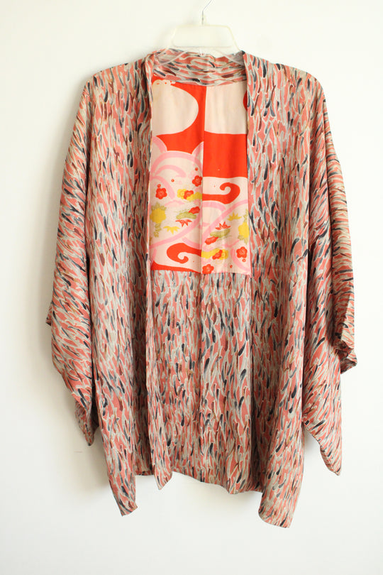Vintage Japanese Haori Silk Jacket