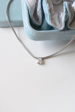 Epiphany Sterling Mesh Chain CZ Pendant Necklace