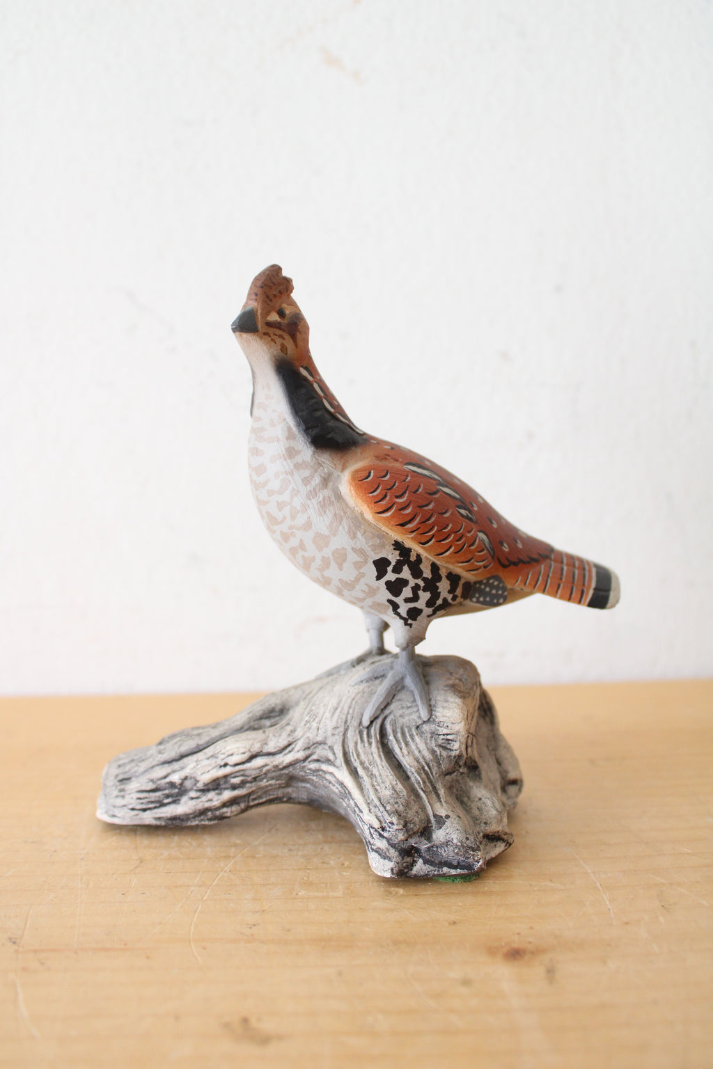 Hand Painted Ruffed Grouse Figurine