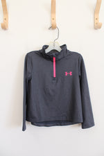 Under Armour Gray & Pink Shimmer Quarter Zip Jacket | Youth 4