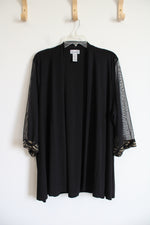 Catherines Black Sheer Sleeved Cardigan | 26W