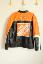 Wilson's Genuine Leather Lining Orange and Black Motorcycle Jacket with Company Logos | XL