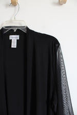Catherines Black Sheer Sleeved Cardigan | 26W
