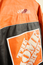 Wilson's Genuine Leather Lining Orange and Black Motorcycle Jacket with Company Logos | XL