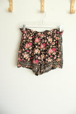 American Eagle Black Pink Floral Shorts | S