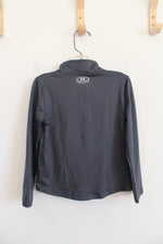 Under Armour Gray & Pink Shimmer Quarter Zip Jacket | Youth 4