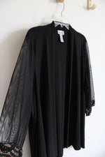 Catherines Black Sheer Sleeved Cardigan | 26W