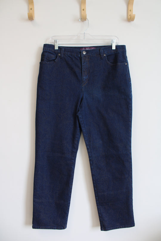 Gloria Vanderbilt Amanda Metallic Gold Patterned Jeans | 14P