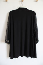 Catherines Black Sheer Sleeved Cardigan | 26W