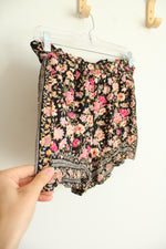 American Eagle Black Pink Floral Shorts | S