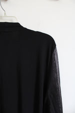 Catherines Black Sheer Sleeved Cardigan | 26W