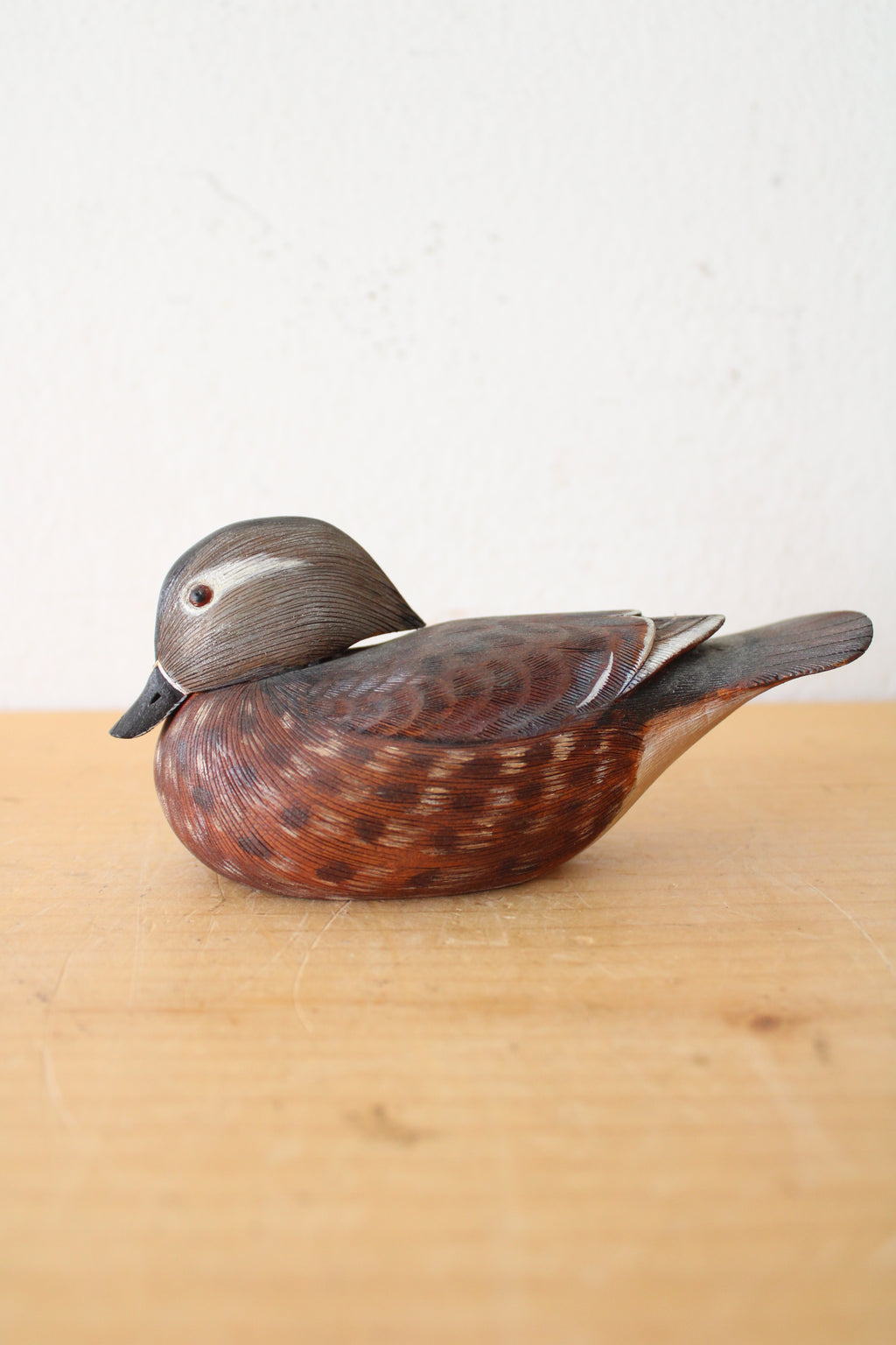 Bill Hickson Hand Painted Wooden Duck Figurine