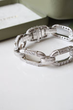 Judith Ripka Sterling Silver CZ Chain Chunky Bracelet