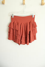 Sincerely Jules Terracotta Tiered Skort | S