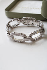 Judith Ripka Sterling Silver CZ Chain Chunky Bracelet