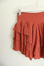 Sincerely Jules Terracotta Tiered Skort | S