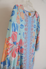 Ruby Rd. Teal & Peach Patterned Dress | S Petite