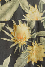 Tommy Bahama Gray and Yellow Floral Print Button-Down Shirt | M