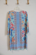 Ruby Rd. Teal & Peach Patterned Dress | S Petite