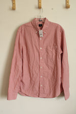 NEW J. Crew Red and White Plaid Button Down Long Sleeve Shirt | M