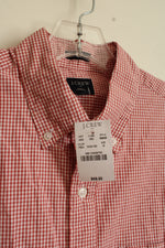 NEW J. Crew Red and White Plaid Button Down Long Sleeve Shirt | M