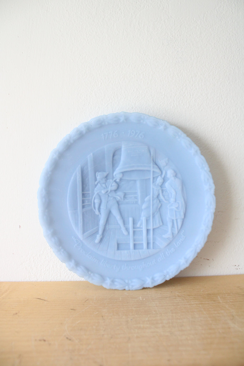 Fenton Blue Bicentennial "Proclaim Liberty Throughout All The Land" Decorative Plate