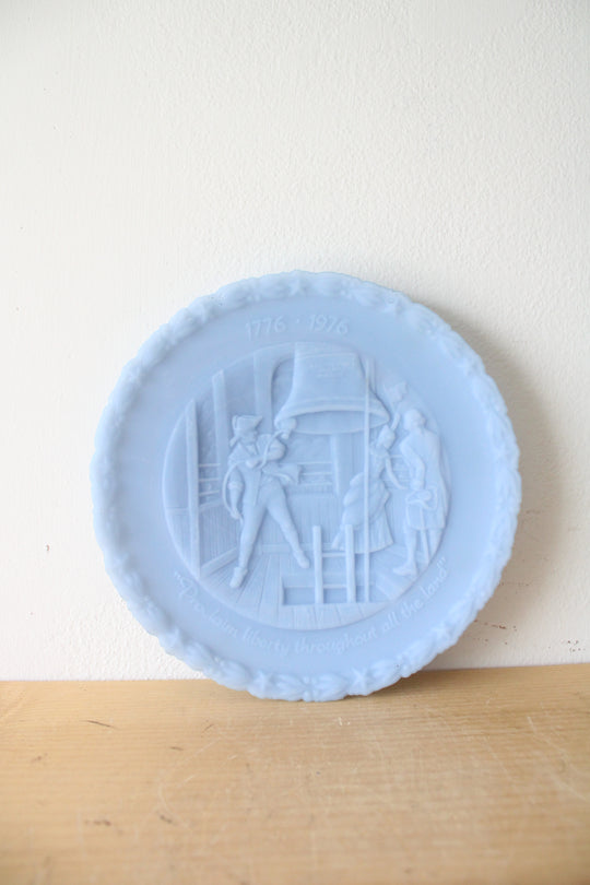 Fenton Blue Bicentennial "Proclaim Liberty Throughout All The Land" Decorative Plate