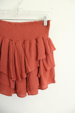 Sincerely Jules Terracotta Tiered Skort | S