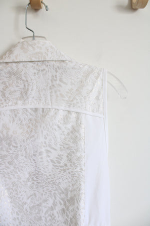 Zenergy White Shimmer Patterned Vest | 0 (SM)