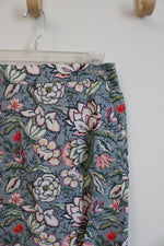 NEW LOFT Dusty Blue Floral Pencil Skirt | 0 Petite