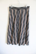 NEW Ann Taylor Black Brown White Patterned Skirt | 6