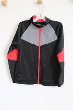 Athletic Works Black & Red Lightweight Zip Up Jacket | Youth S (6/7)