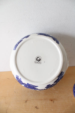 Churchill Blue Willow Covered Dish