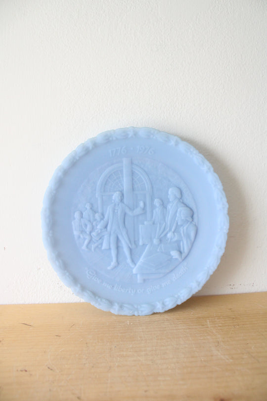 Fenton Blue Bicentennial "Give Me Liberty Or Give Me Death" Decorative Plate
